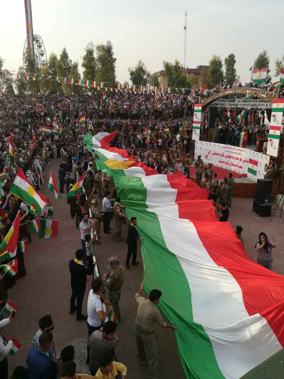 به‌ وێنه‌.. كه‌رنه‌ڤاڵى پشتيوانى ريفراندۆم له‌ كه‌ركووك ببينه‌